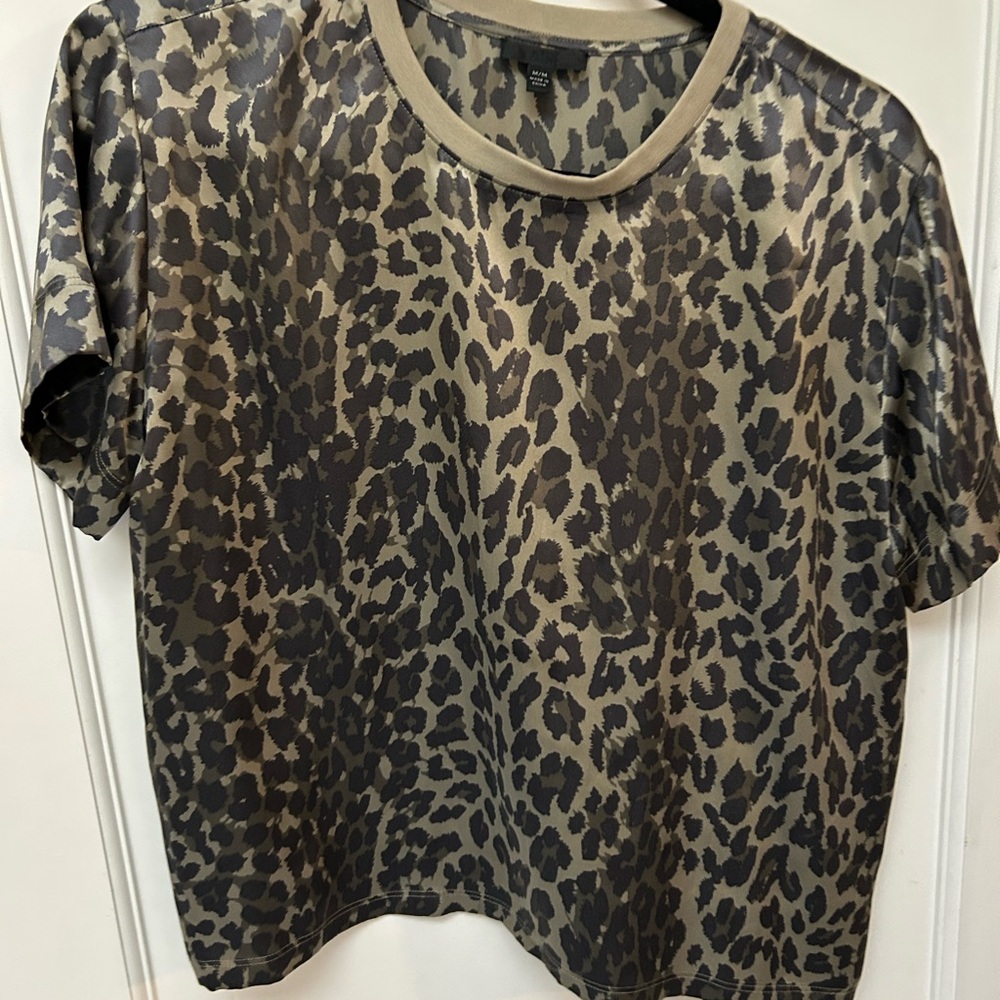 ATM Anthony Thomas Melillo Leopard Print Short Sleeve Top